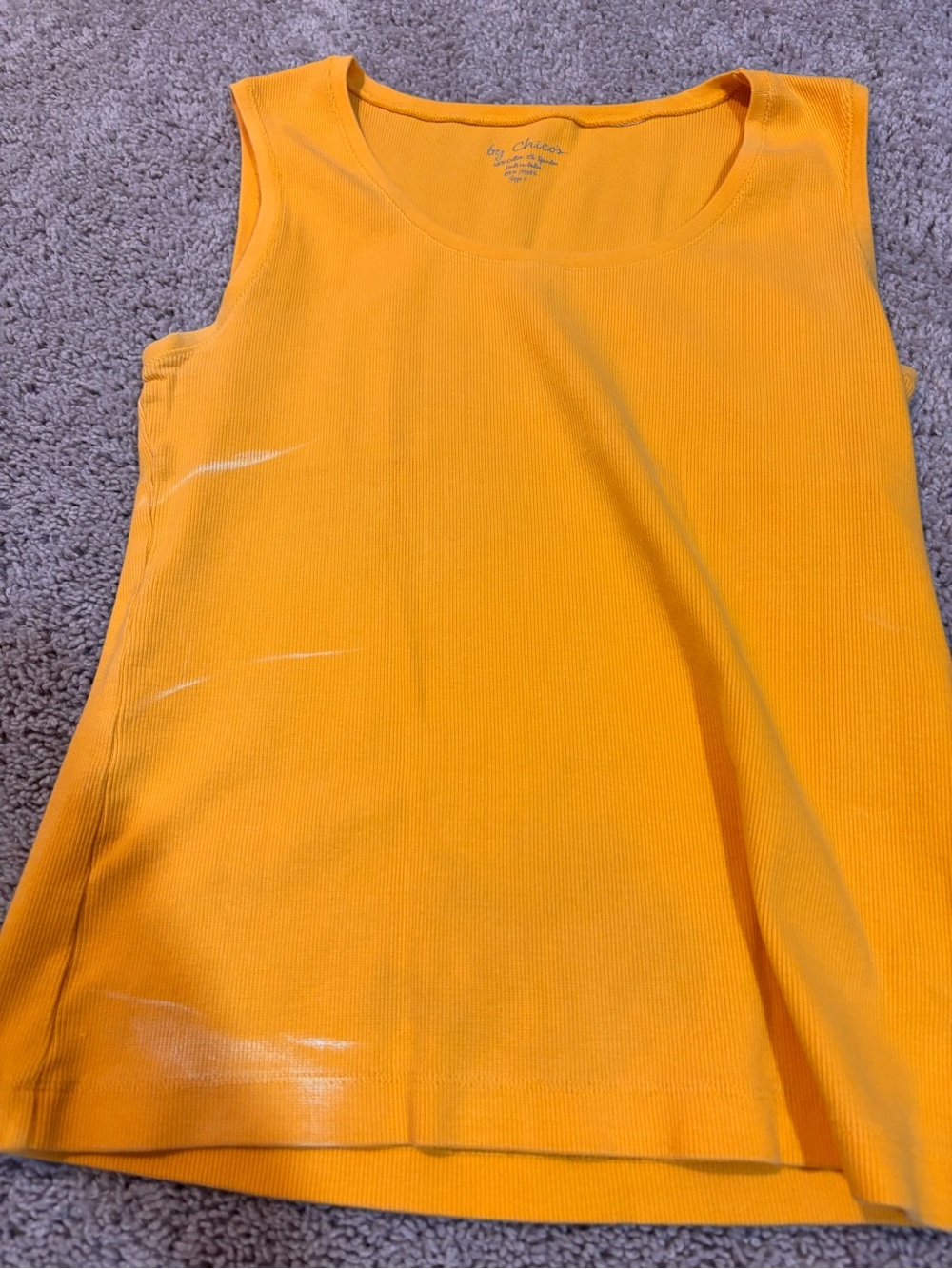 Chico's Ribbed Tank Top in Vibrant Orange